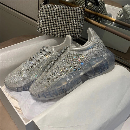 High Quality Luxury Jimmy Choo Crystal Sneakers