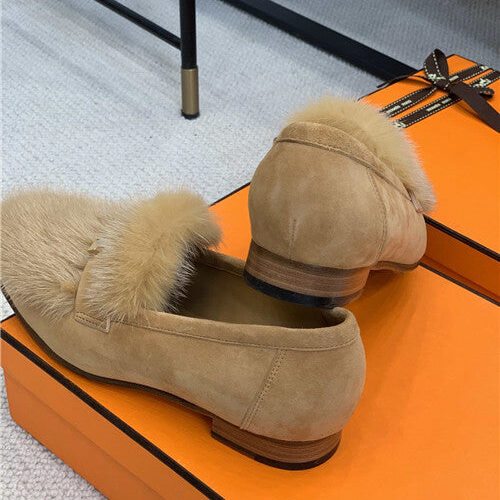 High Quality Luxury Hermes Mink Loafers Shoe product detail