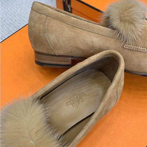 High Quality Luxury Hermes Mink Loafers Shoe product detail