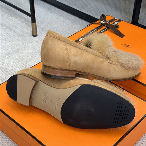 High Quality Luxury Hermes Mink Loafers Shoe product detail