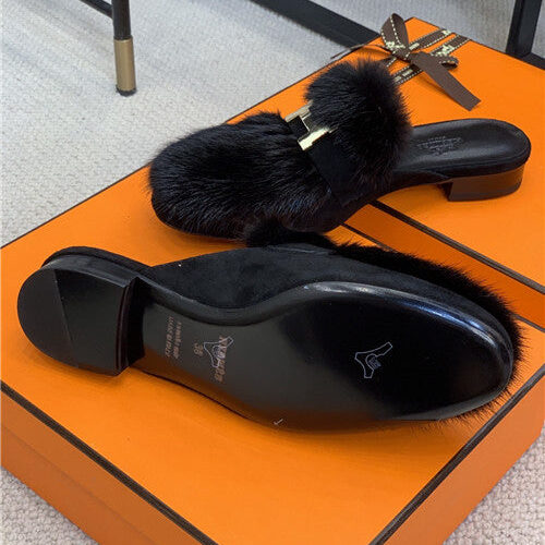 High Quality Luxury Hermes Mink Loafers Slippers – Style 77699 product detail