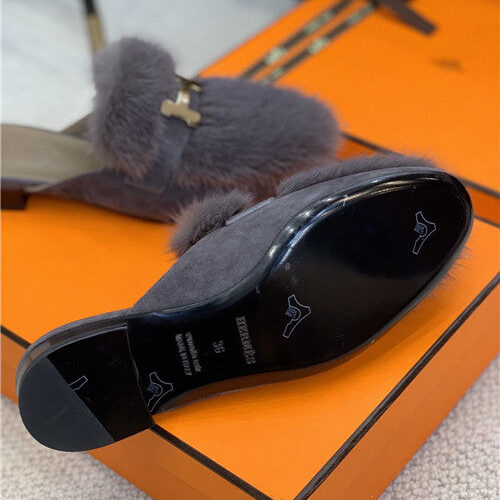 High Quality Luxury Hermes Mink Loafers Slippers – Style 43235 product detail