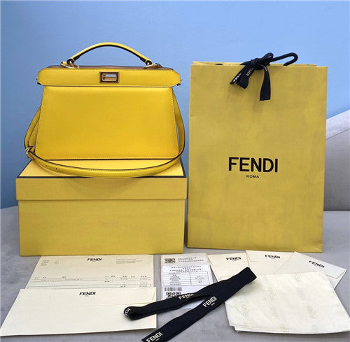 High Quality Luxury Fend Peekaboo Medium Bag Yellow alternate view
