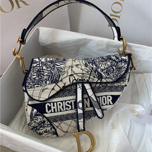 High Quality Luxury Dior Around The World Saddle Bag