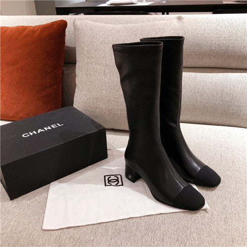High Quality Luxury Chanel Long Black Boots