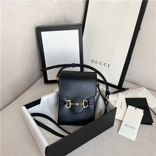 High Quality Luxury Gucci 1955 Horsebit Mini Bag Black