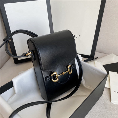 High Quality Luxury Gucci 1955 Horsebit Mini Bag Black alternate view