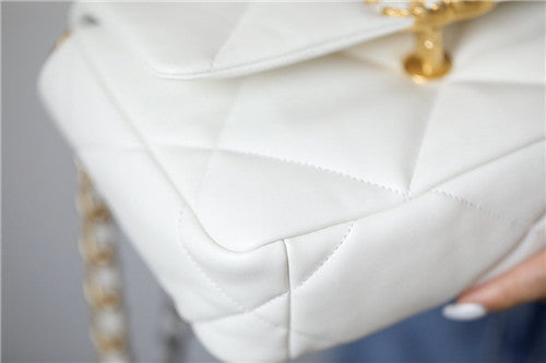 High Quality Luxury Chanel 19 Flap Bag White – Style 46815 product detail