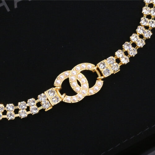 High Quality Luxury Chanel Double C Pearl Full Diamond Necklace product detail