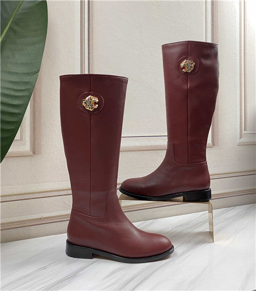 High Quality Luxury Gucci Tiger-Head Knee-High Boots – Sizes 35–41