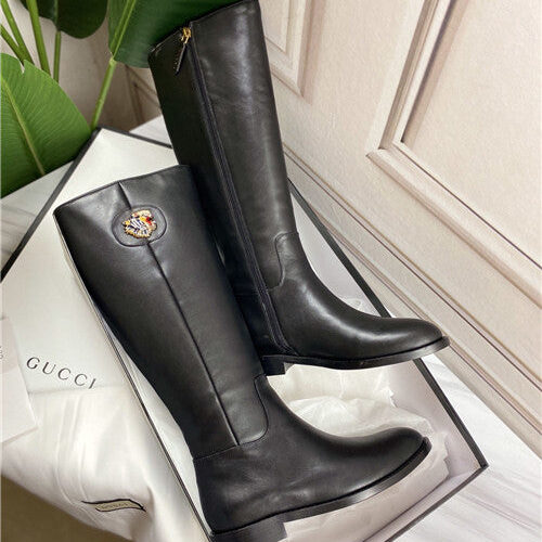 High Quality Luxury Gucci Leather Boot With Tiger Head product detail