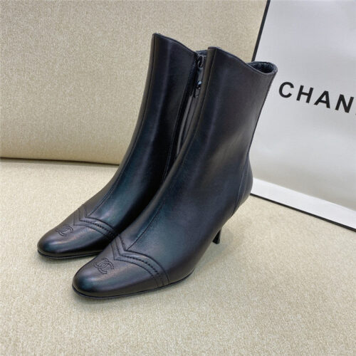 High Quality Luxury Chanel High-Heeled Pointed Boots – Style 32102 alternate view