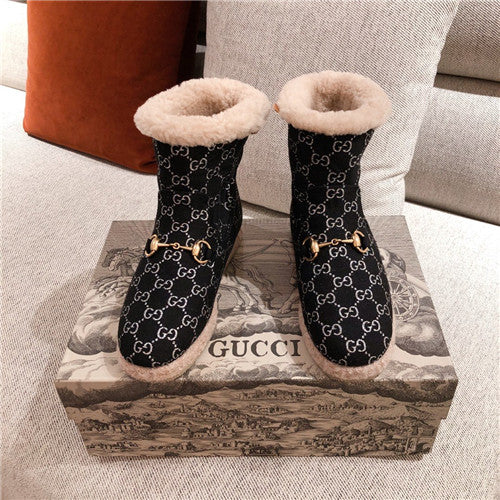 High Quality Luxury Gucci GG Wool Ankle Boots alternate view