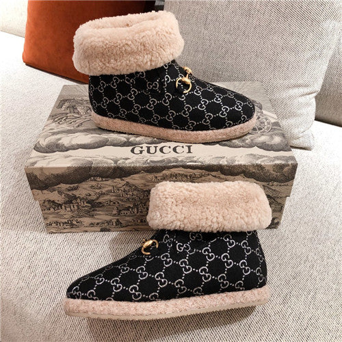 High Quality Luxury Gucci GG Wool Ankle Boots
