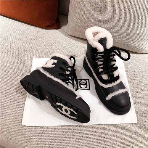 High Quality Luxury Chanel Fur Ankle Boots