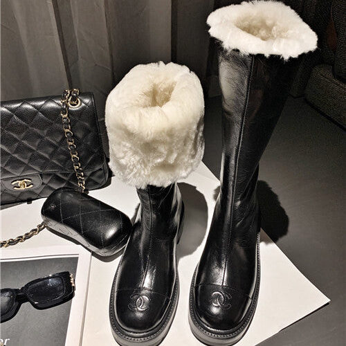 High Quality Luxury Chanel Fur Ankle Boots – Style 92262 alternate view