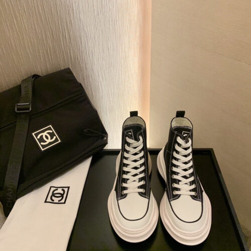 High Quality Luxury Chanel Canvas High Top Sneakers alternate view