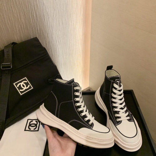 High Quality Luxury Chanel Canvas High Top Sneakers