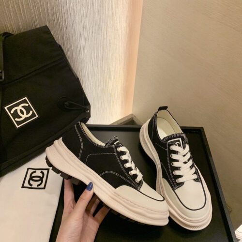 High Quality Luxury Chanel Canvas Sneakers – Style 01766 alternate view