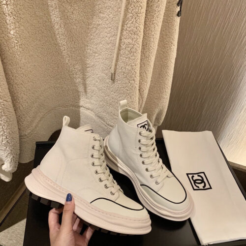 High Quality Luxury Chanel Canvas High Top Sneakers – Style 44710