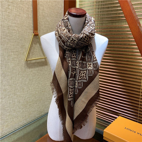 High Quality Luxury Louis Vuitton Cashmere Scarf Scarves – Style 26638
