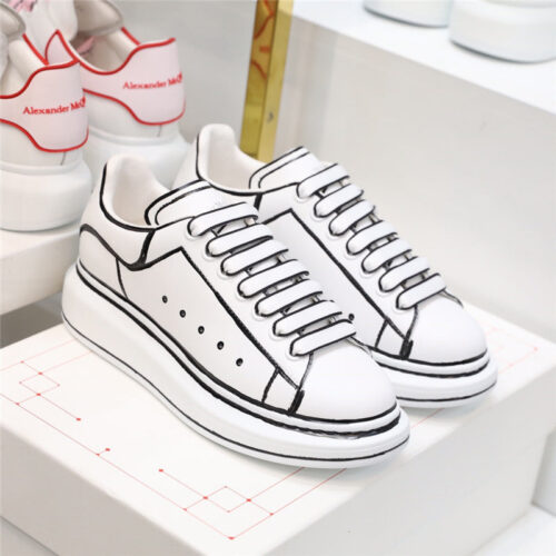 High Quality Luxury Alexander McQueen White Sneakers Women – Style 73315