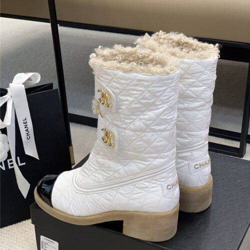 High Quality Luxury Chanel Diamond Down Wool Ankle Boots – Style 81926 product detail