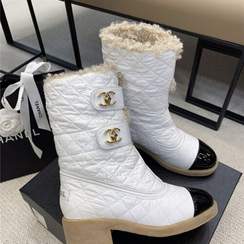 High Quality Luxury Chanel Diamond Down Wool Ankle Boots – Style 81926 alternate view