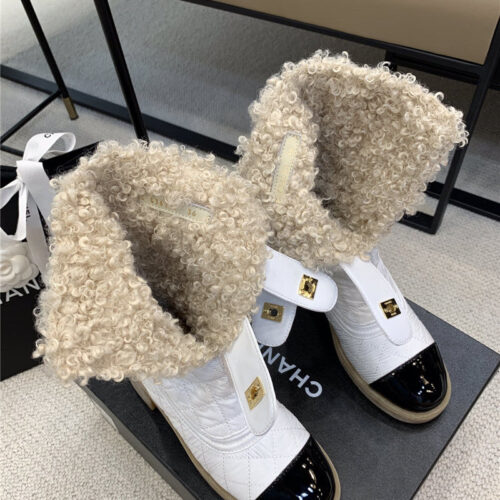 High Quality Luxury Chanel Diamond Down Wool Ankle Boots – Style 81926 product detail