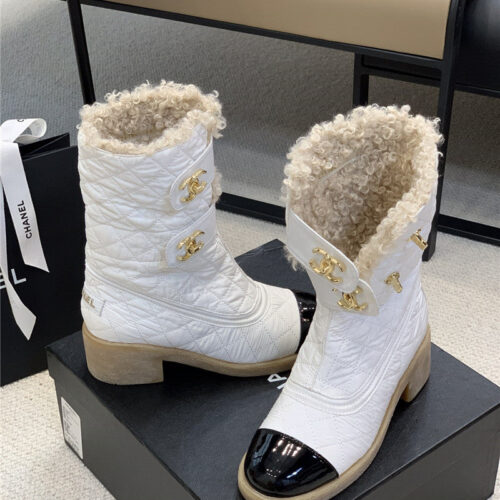 High Quality Luxury Chanel Diamond Down Wool Ankle Boots – Style 81926 product detail