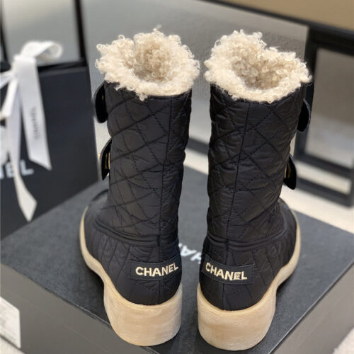 High Quality Luxury Chanel Diamond Down Wool Ankle Boots product detail