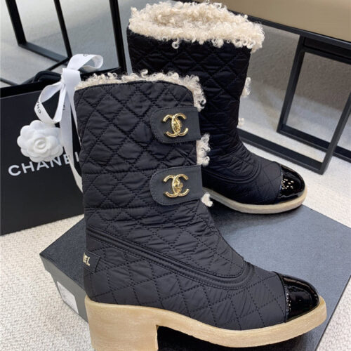 High Quality Luxury Chanel Diamond Down Wool Ankle Boots product detail