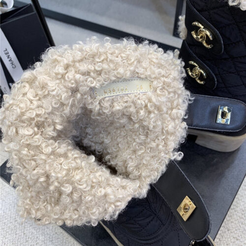 High Quality Luxury Chanel Diamond Down Wool Ankle Boots product detail