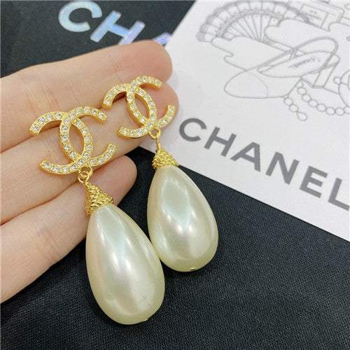 High Quality Luxury Chanel Drop Pearl Earrings