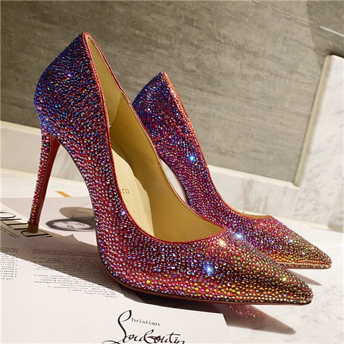 High Quality Luxury Christian Louboutin Diamond High Heels – Style 75156 alternate view