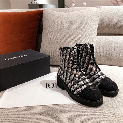 High Quality Luxury Chanel Ankle Boots With Chain – Style 64902 alternate view