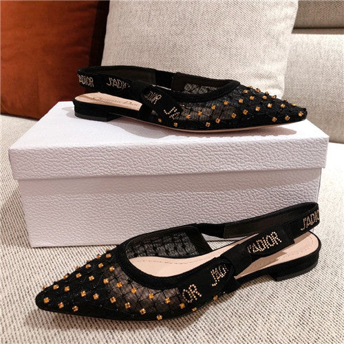 High Quality Luxury Dior Jadior Slingback Flats – Style 30022