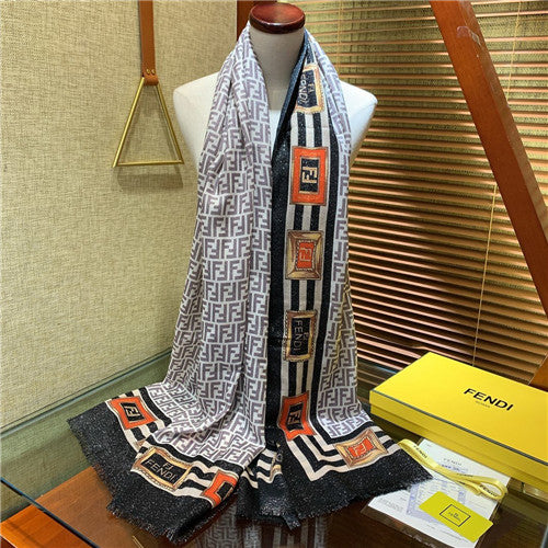 High Quality Luxury Fendi FF Cashmere Scarf Scarves