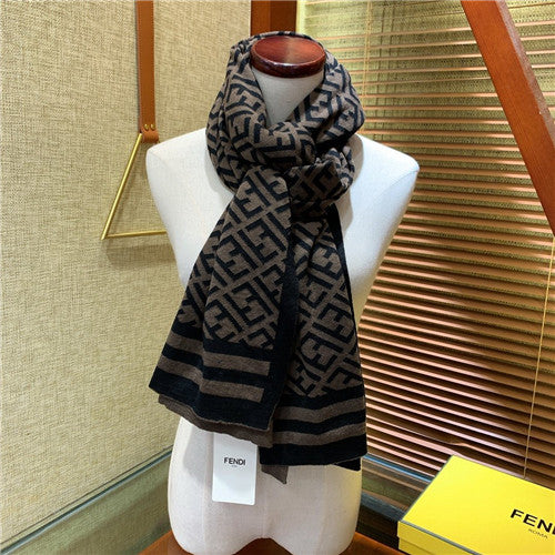 High Quality Luxury Fendi FF Cashmere Scarf Scarves – Style 25987 alternate view