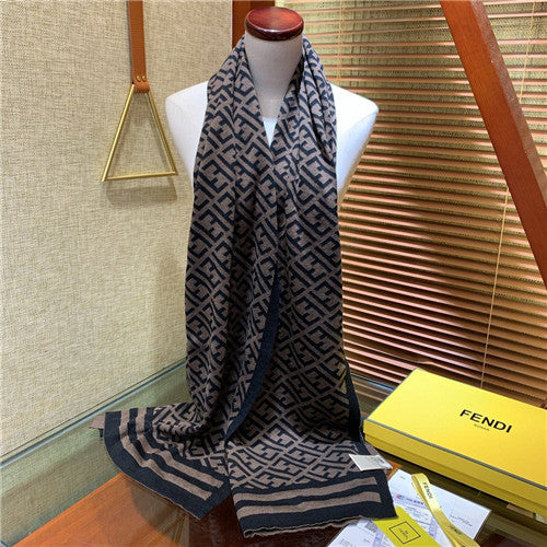 High Quality Luxury Fendi FF Cashmere Scarf Scarves – Style 25987