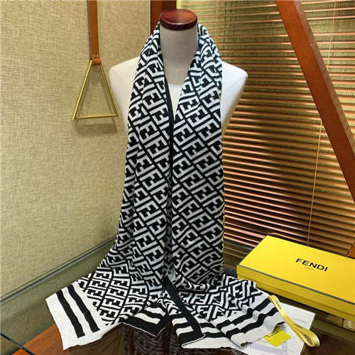 High Quality Luxury Fendi FF Cashmere Scarf Scarves – Style 25984