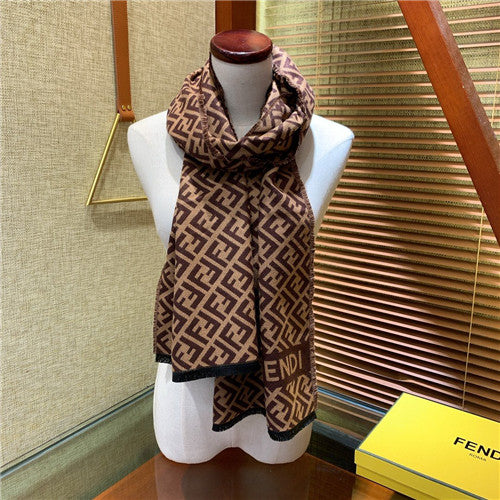 High Quality Luxury Fendi FF Cashmere Scarf Scarves – Style 25977 alternate view