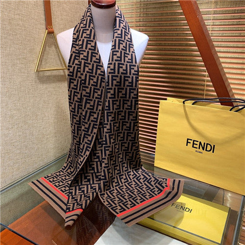 High Quality Luxury Fendi FF Cashmere Scarf Scarves – Style 25970