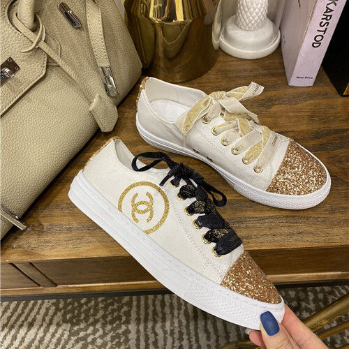 High Quality Luxury Chanel Canvas Sneakers Womens – Style 31142 alternate view