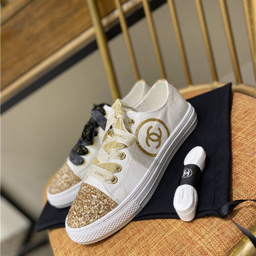 High Quality Luxury Chanel Canvas Sneakers Womens – Style 31142