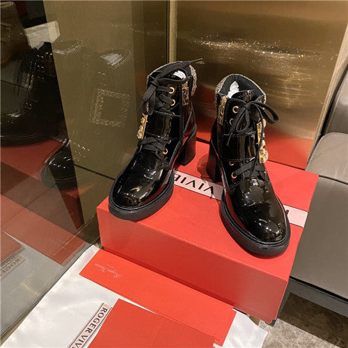 High Quality Luxury Roger Vivier Ankle Boots Black alternate view