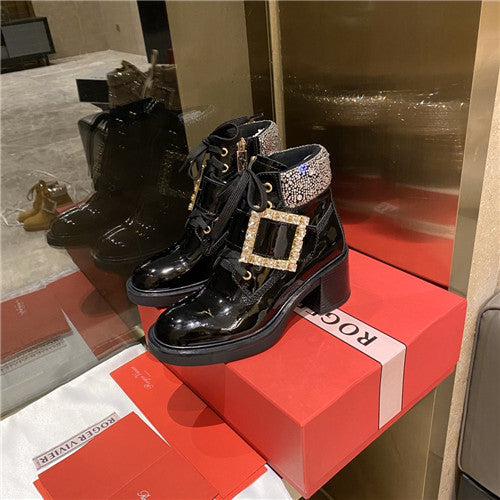 High Quality Luxury Roger Vivier Ankle Boots Black