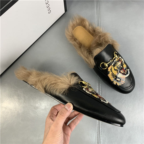 High Quality Luxury Mens Princetown GG Wool Slipper – Style 09779