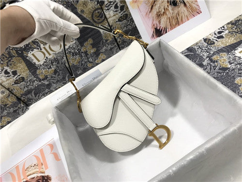 High Quality Luxury Dior Saddle Small Bag White alternate view
