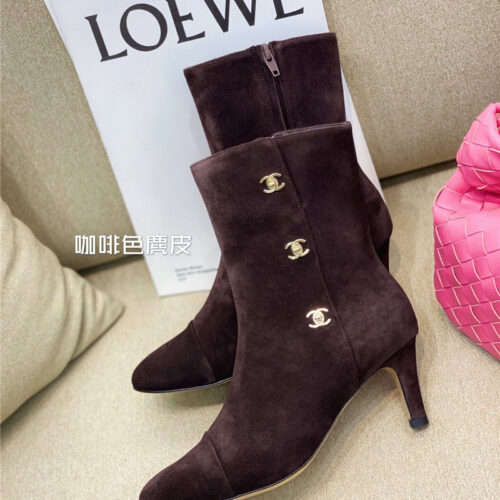 High Quality Luxury Chanel High-Heeled Pointed Boots – Style 35494 alternate view